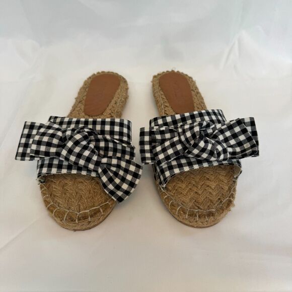 Mudo Collection Black and White Gingham Slide Sandals Size 39 / US 8 - Picture 3 of 8
